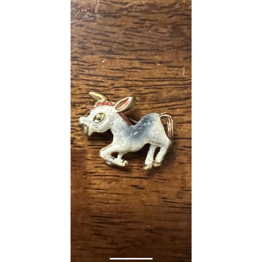 Vtg Unique Korean Donkey Horse Mule Deer Animal Pin Brooch